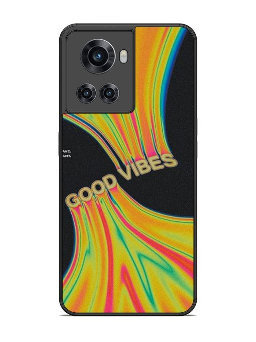 Good Vibes Glossy Metal Phone Cover for Oneplus 10R (5G) Zapvi