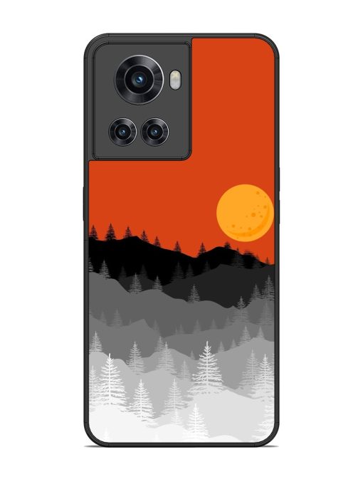 Mountain Lofi Sun Glossy Metal Phone Cover for Oneplus 10R (5G) Zapvi