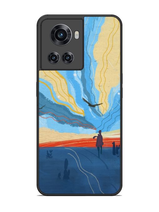 Minimal Abstract Landscape Glossy Metal Phone Cover for Oneplus 10R (5G) Zapvi