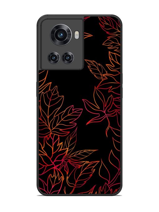 Red Floral Pattern Glossy Metal Phone Cover for Oneplus 10R (5G) Zapvi