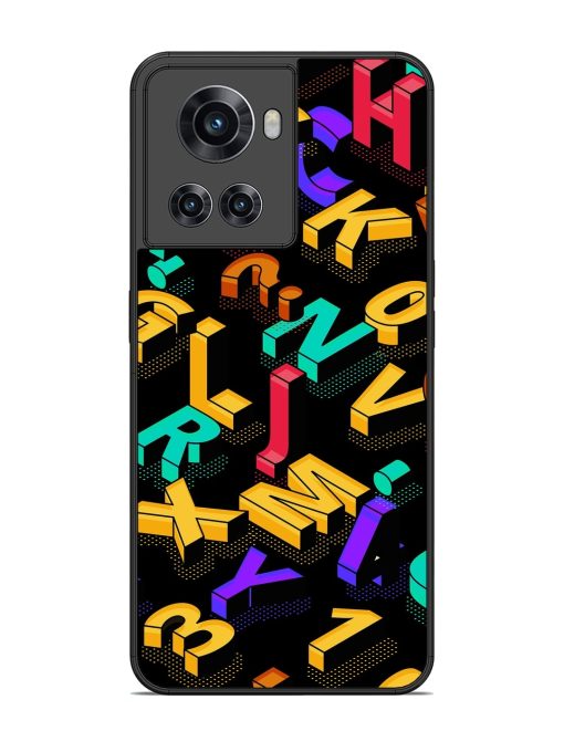 Seamless Pattern With Letters Glossy Metal Phone Cover for Oneplus 10R (5G) Zapvi