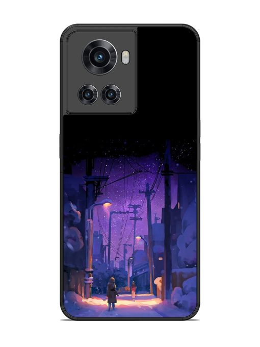 Winter Anime Art Glossy Metal Phone Cover for Oneplus 10R (5G) Zapvi