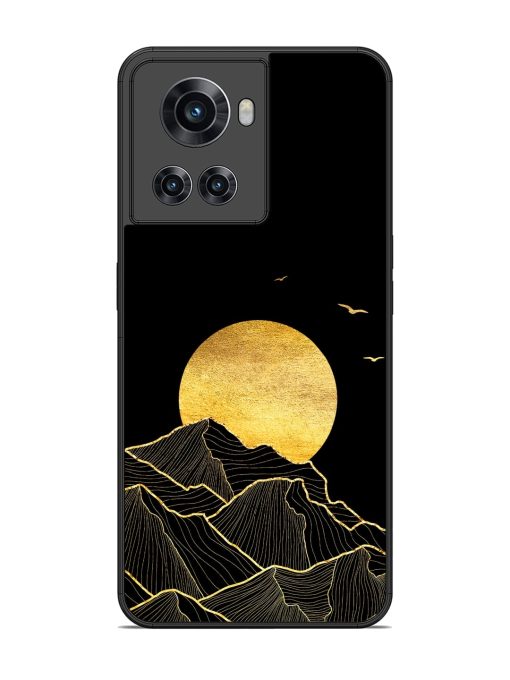 Golden Sunrise Glossy Metal Phone Cover for Oneplus 10R (5G) Zapvi