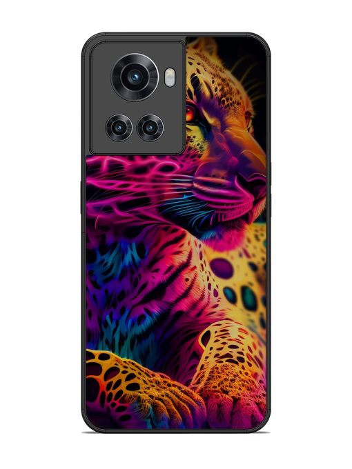 Leopard Art Glossy Metal Phone Cover for Oneplus 10R (5G) Zapvi