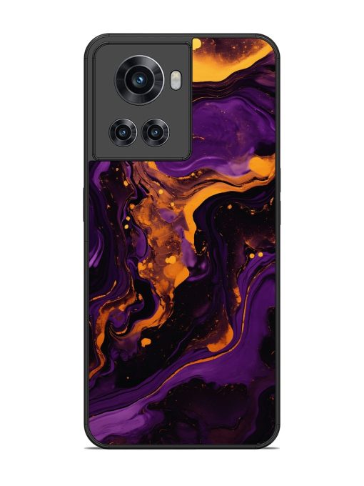 Painting Of A Purple Glossy Metal Phone Cover for Oneplus 10R (5G) Zapvi