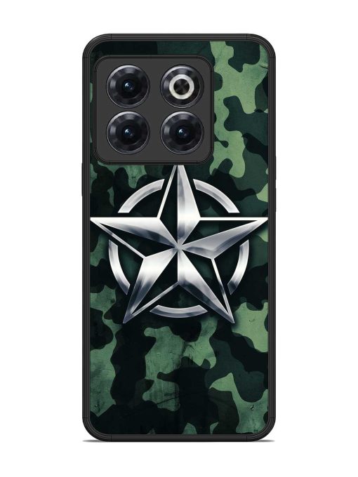 Indian Army Star Design Glossy Metal Phone Cover for Oneplus 10T (5G) Zapvi