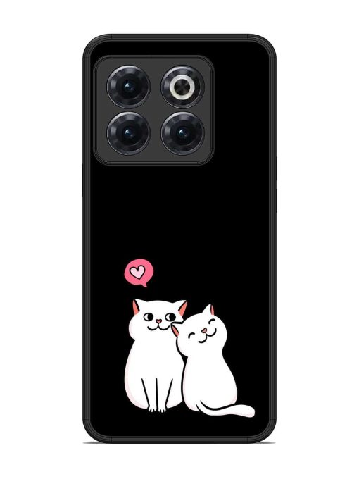 Cat Love Glossy Metal Phone Cover for Oneplus 10T (5G) Zapvi