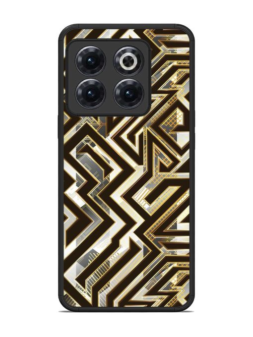 Technology Geometric Seamless Glossy Metal Phone Cover for Oneplus 10T (5G) Zapvi