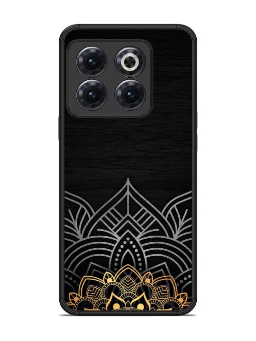 Decorative Golden Pattern Glossy Metal Phone Cover for Oneplus 10T (5G) Zapvi