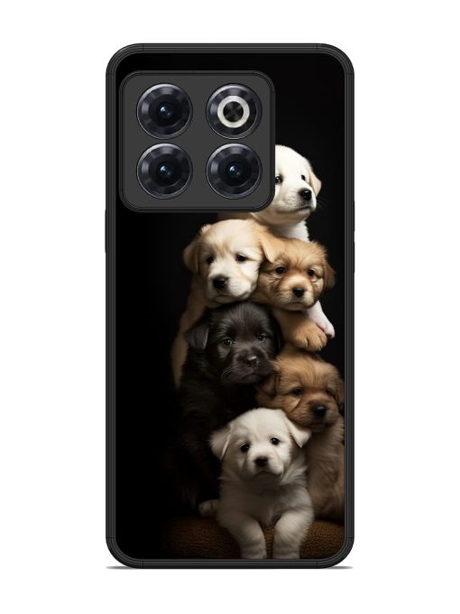 Cute Baby Dogs Glossy Metal Phone Cover for Oneplus 10T (5G) Zapvi