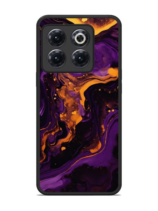 Painting Of A Purple Glossy Metal Phone Cover for Oneplus 10T (5G) Zapvi