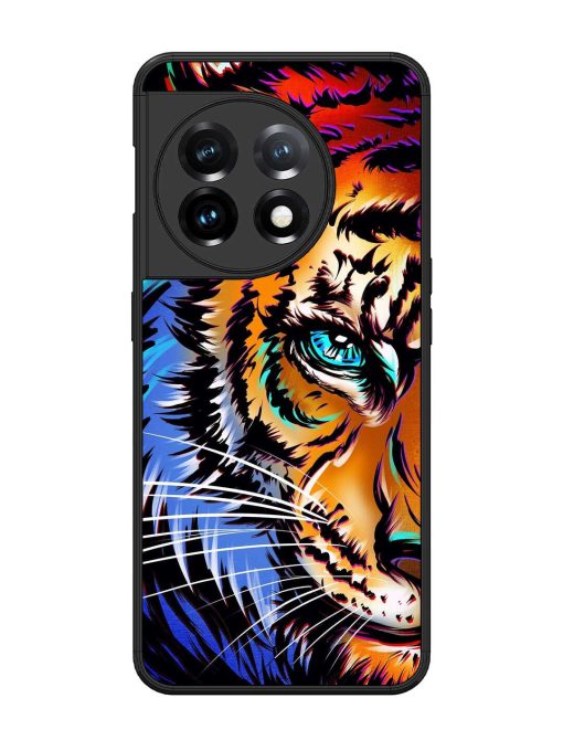 Colorful Lion Art Glossy Metal Phone Cover for Oneplus 11 (5G)