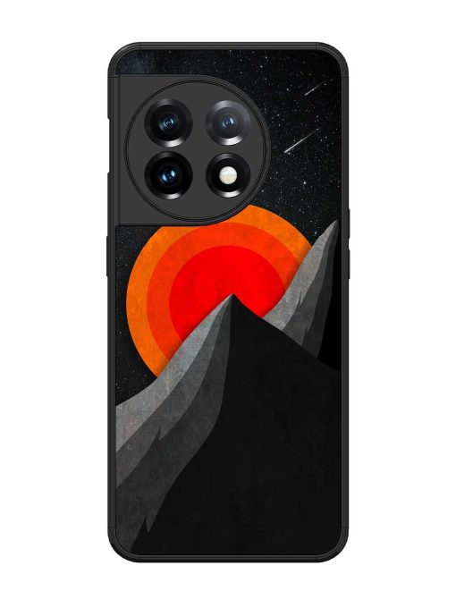 Black Mountain Glossy Metal Phone Cover for Oneplus 11 (5G)