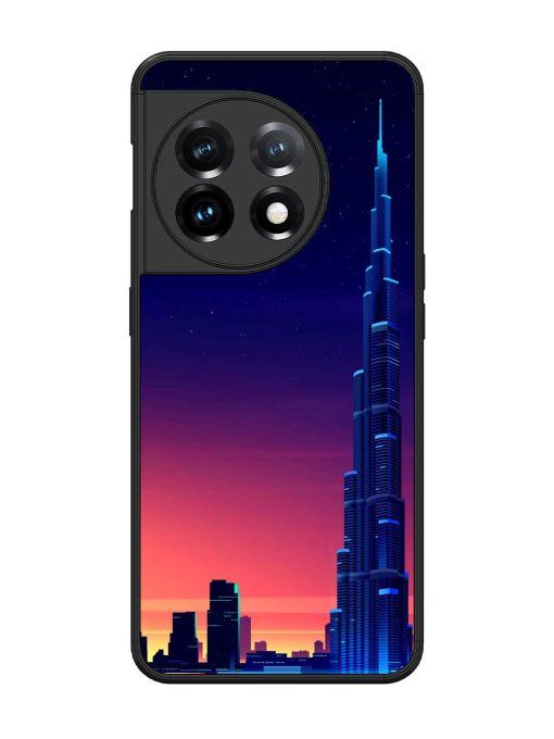 Burj Khalifa Abstract Glossy Metal Phone Cover for Oneplus 11 (5G)