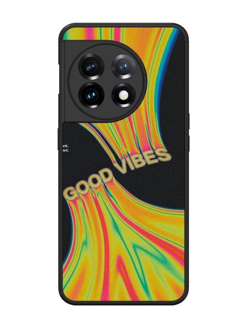 Good Vibes Glossy Metal Phone Cover for Oneplus 11 (5G)