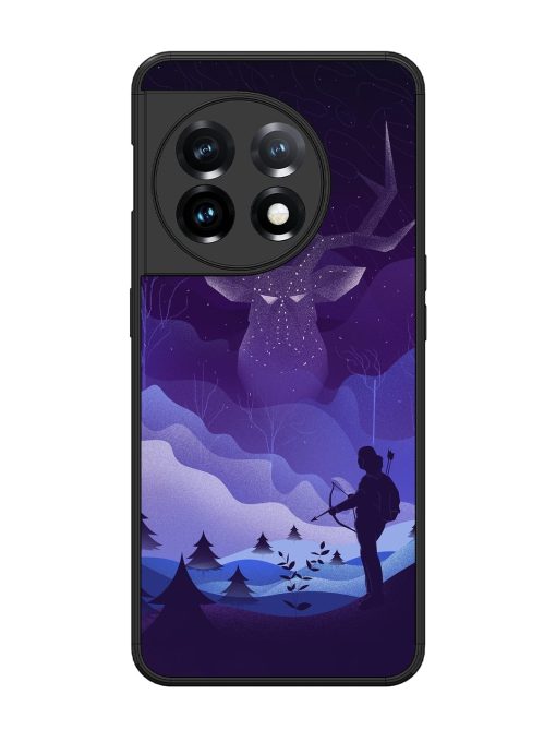 Deer Forest River Glossy Metal Phone Cover for Oneplus 11 (5G)