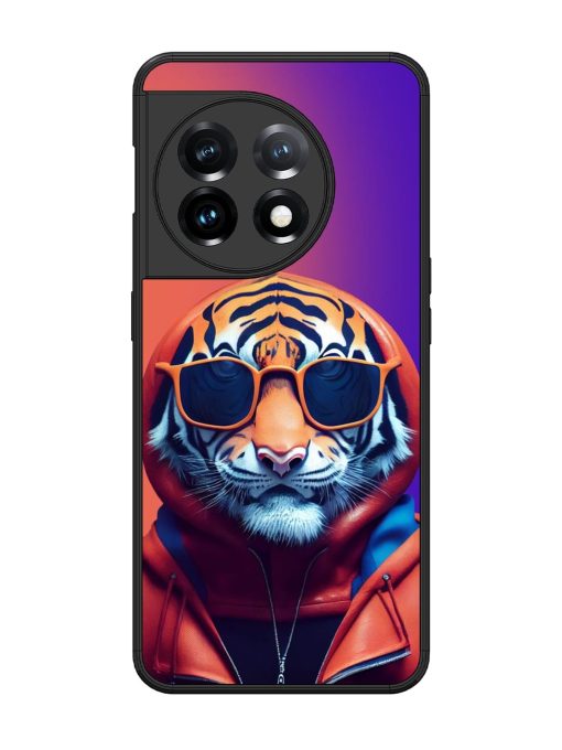 Tiger Animation Glossy Metal Phone Cover for Oneplus 11 (5G)