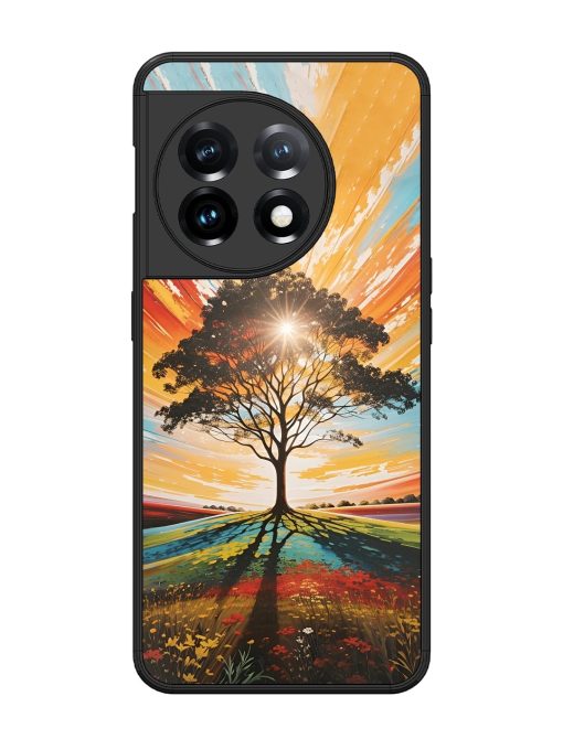 Abstract Tree Colorful Art Glossy Metal Phone Cover for Oneplus 11 (5G) Zapvi