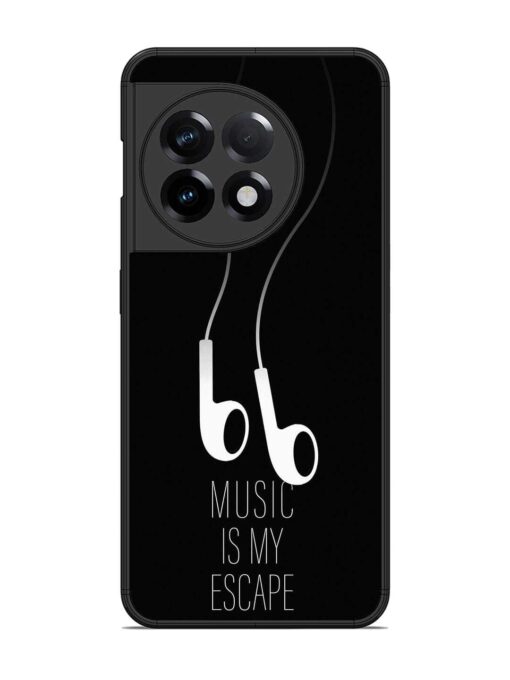 Music Is My Escape Glossy Metal Phone Cover for Oneplus 11R (5G) Zapvi