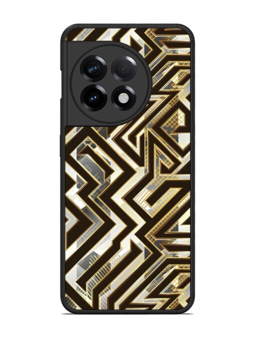 Technology Geometric Seamless Glossy Metal Phone Cover for Oneplus 11R (5G) Zapvi