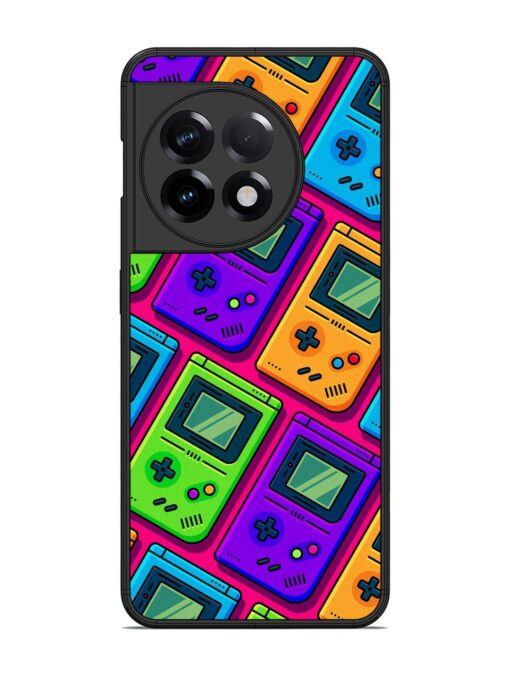 Game Seamless Pattern Glossy Metal Phone Cover for Oneplus 11R (5G) Zapvi