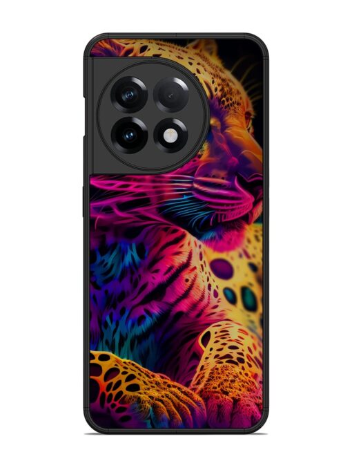 Leopard Art Glossy Metal Phone Cover for Oneplus 11R (5G) Zapvi