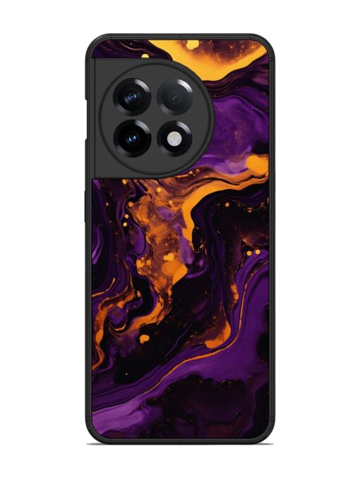 Painting Of A Purple Glossy Metal Phone Cover for Oneplus 11R (5G) Zapvi