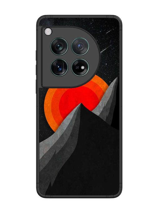 Black Mountain Glossy Metal Phone Cover for Oneplus 12 (5G) Zapvi