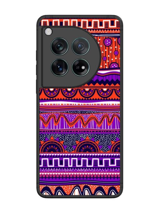 Ethnic Seamless Pattern Glossy Metal TPU Phone Cover for Oneplus 12 (5G) Zapvi