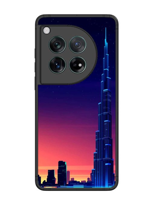 Burj Khalifa Abstract Glossy Metal Phone Cover for Oneplus 12 (5G)