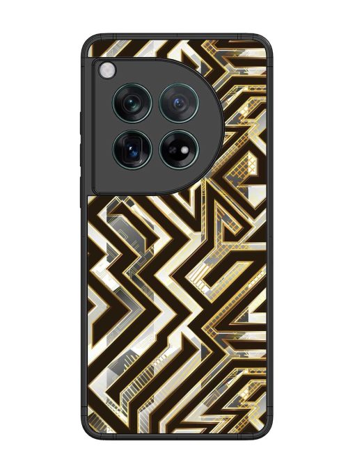 Technology Geometric Seamless Glossy Metal Phone Cover for Oneplus 12 (5G) Zapvi