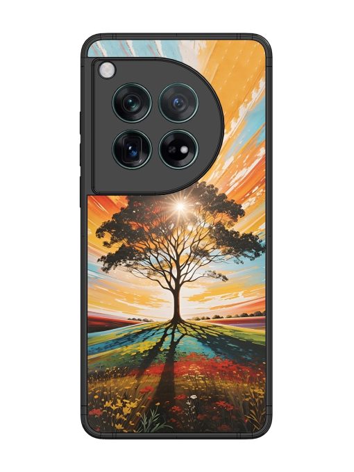 Abstract Tree Colorful Art Glossy Metal Phone Cover for Oneplus 12 (5G)