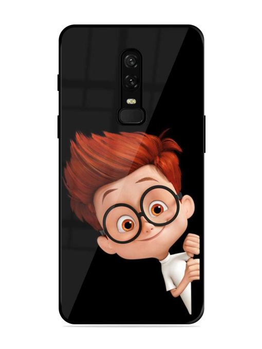 Smart Boy Cartoon Glossy Metal Phone Cover for Oneplus 6