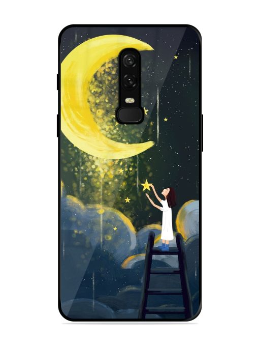 Moonlight Healing Night Illustration Glossy Metal TPU Phone Cover for Oneplus 6