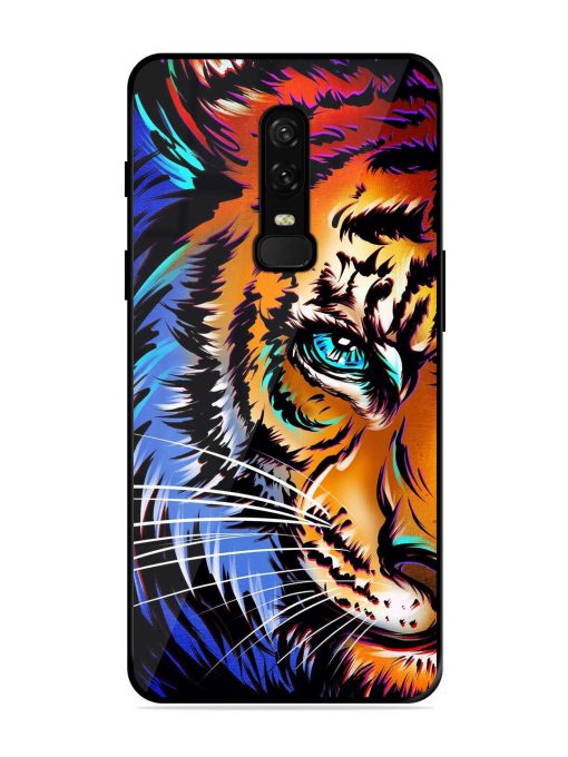 Colorful Lion Art Glossy Metal Phone Cover for Oneplus 6