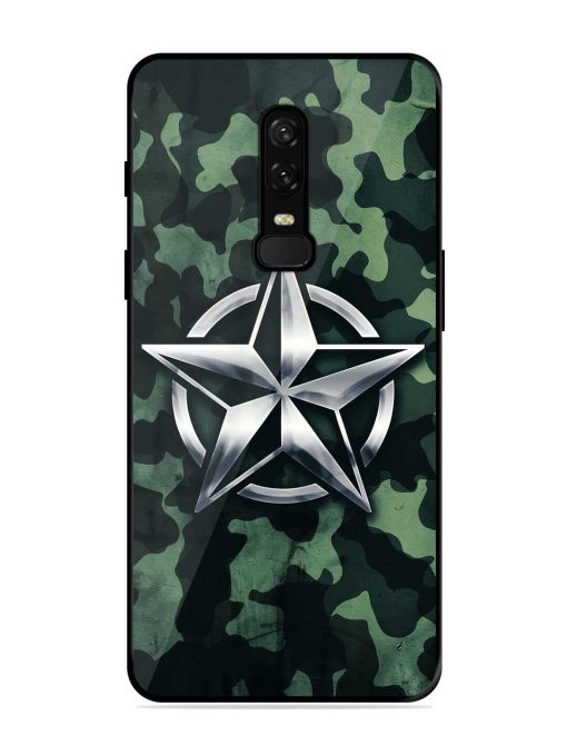 Indian Army Star Design Glossy Metal Phone Cover for Oneplus 6