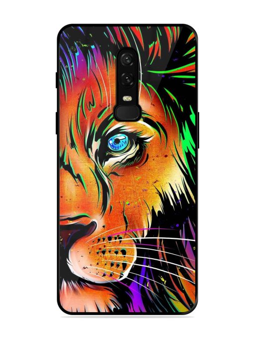 Colorful Lion Design Glossy Metal TPU Phone Cover for Oneplus 6 Zapvi