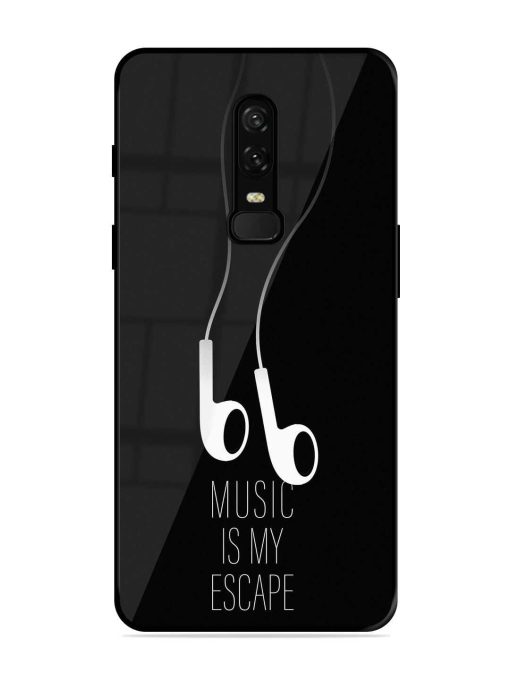 Music Is My Escape Glossy Metal Phone Cover for Oneplus 6