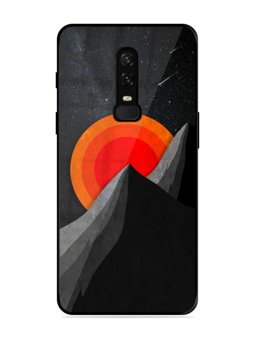 Black Mountain Glossy Metal Phone Cover for Oneplus 6 Zapvi