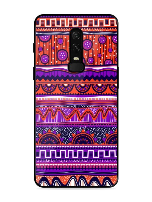 Ethnic Seamless Pattern Glossy Metal TPU Phone Cover for Oneplus 6