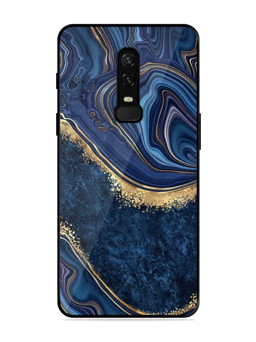 Abstract Background Blue Glossy Metal TPU Phone Cover for Oneplus 6 Zapvi