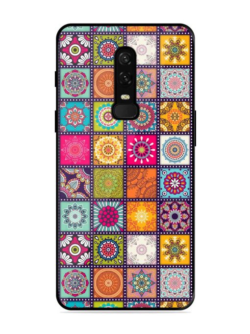 Seamless Pattern Vintage Glossy Metal Phone Cover for Oneplus 6