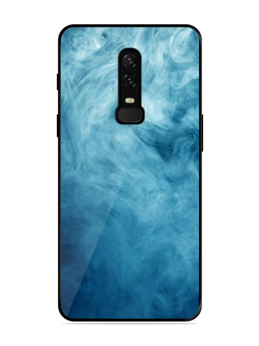 Blue Smoke Art Glossy Metal Phone Cover for Oneplus 6 Zapvi