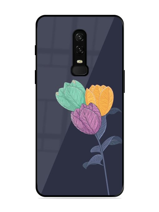 Flower Vector Glossy Metal Phone Cover for Oneplus 6 Zapvi