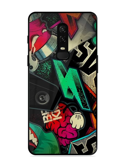 Graffiti Art Glossy Metal Phone Cover for Oneplus 6