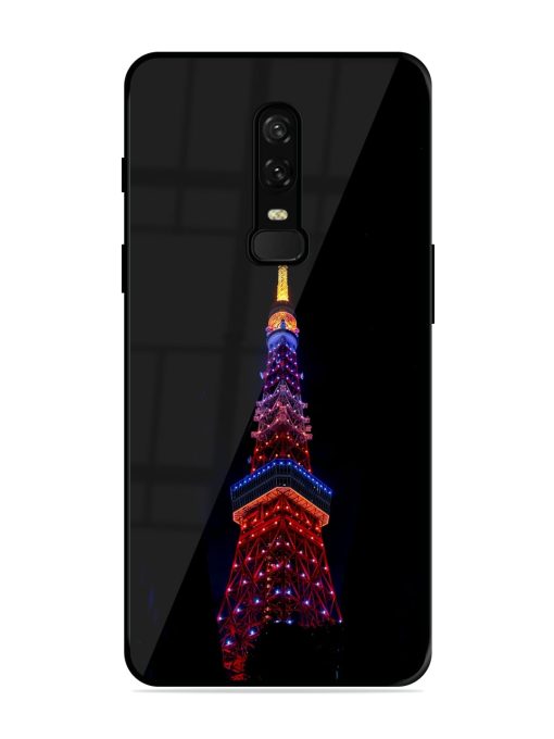 Eiffel Tower Night View Glossy Metal Phone Cover for Oneplus 6