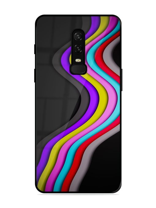 Liquid Blue Abstract Glossy Metal Phone Cover for Oneplus 6