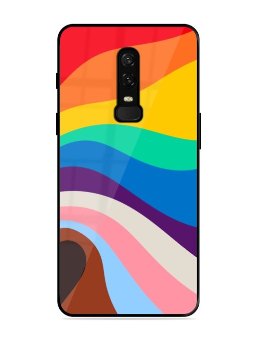 Minimal Pride Art Glossy Metal Phone Cover for Oneplus 6