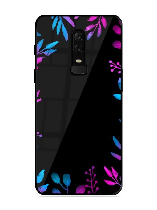 Flower Pattern Watercolor Glossy Metal Phone Cover for Oneplus 6