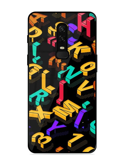 Seamless Pattern With Letters Glossy Metal Phone Cover for Oneplus 6